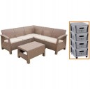 Комплект угловой мебели Keter Corfu Relax Set (графит, капучино, коричневый) + Комод Keter INFINITY