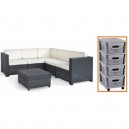 Комплект угловой мебели Keter Provence Set (графит, коричневый) + Комод Keter INFINITY
