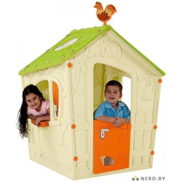 Детский игровой домик Keter MAGIC PLAYHOUSE (беж/зеленая крыша или зеленый/малиновая крыша)