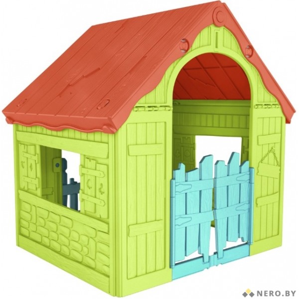 Детский игровой домик Keter FOLDABLE PLAY HOUSE (беж/красн крыша или салатовый/красная крыша)