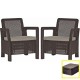 Комплект мебели Keter Tarifa 2 chairs (коричневый, серый) + Корзинка c крышкой STYLE BOX