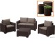 Комплект мебели Keter California 2 Seater (графит, коричневый) + Набор кашпо Cylinder Planter 3шт.