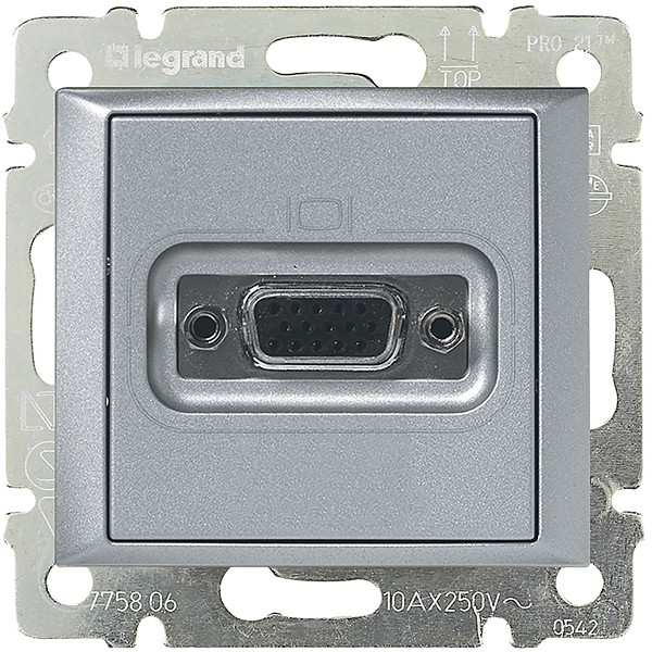 Legrand - Valena - Розетка HD 15 для видеоустройств, алюминий - стоимость без ндс, 770283