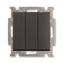 ABB - Basic 55 - Выключатель трехклавишный (шато-черный) - стоимость без ндс, 1012-0-2173