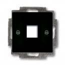 ABB - Basic 55 - Лицевая панель с суппортом для 1-го разьема Modular Jack (шато-черный) - стоимость без ндс, 1753-0-0214